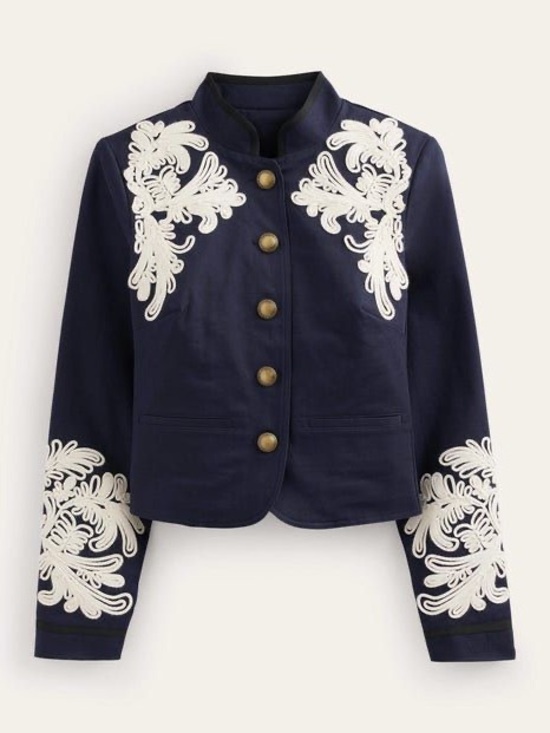 Boden Jackets & Blazers - Boden Warwick embroidered navy jacket blazer Size 10